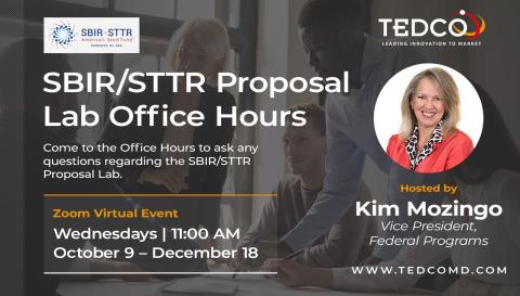 TEDCO's SBIR/STTR Proposal Lab Office Hours