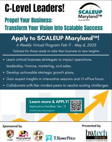 bwtech@UMBC's SCALEUP Maryland Program, Spring 2025