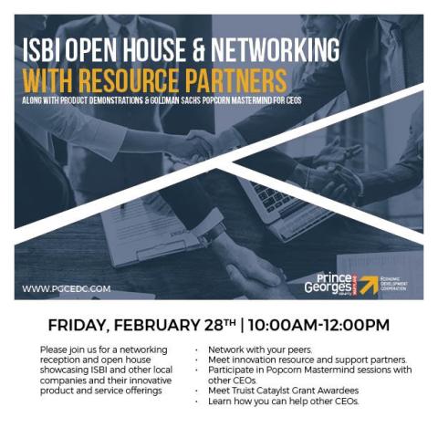 Prince George’s County Economic Development Corporation ISBI Open House & Networking with Resource Partners 